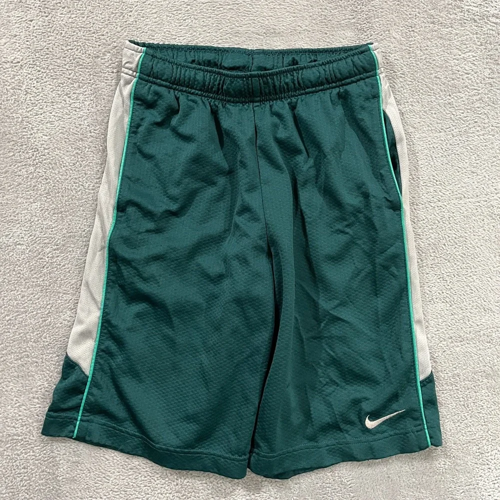 Nike Dri-FIT Basketball Shorts Mens Large Green Pleated Athletic Elastic Waist